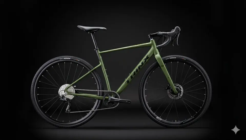 TRINX GTR 2.0 GRAVEL BİSİKLET (CARBON MAŞA) SHIMANO GRX ST-RX600 VİTES SHIMANO GRX BR-RX400 FREN MAT YEŞİL SİYAH - 700C*540MM